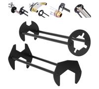 2Pcs Basin Wrench Multifunctional Sink Wrench Tap Spanner 7 Sizes Universal Under Sink Plumbers Wrench Faucet Nut Removal Tool Set Four-jaw Hex Plumbing Wrench Faucet Wrench for Kitchen Bathroom