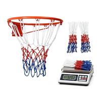 2Pcs Basketball Net Replacement Heavy Duty, 12 Loops, Upgrade Thick Professional Basketball Nets Outdoor, All Weather Anti Whip, Fits Standard Basketball Hoop Indoor or Outdoor