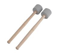 2PCS Bass Foam Drum Mallet, Oak Handle with EVA Foam Head, Anti Slip Percussion Stick for Marching Drum and Bass Drums, Durable Musical Instrument Accessories (Grey)