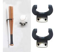 2pcs Bat Rack (Multi-Purpose) Wall Mounted STEEL & RUBBER Baseball/Softball Bat Rack/Bat Hooks - Heavy Duty Rack for Storage and Organization (HARDWARE INCLUDED) - (NO BAT NO BALL)