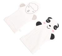 2pcs Bath Gloves Baby Shower Sponge Bathing Gloves Baby Shower Mitt Animal Bath Mitt Baby Scrubber Bath Brush Infant Bath Sponge Baby Bath Cotton Accessories Child Modeling White