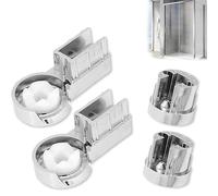 2Pcs Bath Screen Hinges, Bath Screens Hinges-Left and Right Shower, Easy Installation ABS Glass Door Hinges for Bathroom Shower Screens/Upgrades