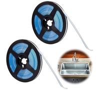 2PCS Bath Sealant Strip,PU Self Adhesive Bathroom Sealant Strip,Ceramic Tile Mildewproof Gap Tape for Ceiling/Stove/Wall/Corners/Baseboard/Floor (8mmx6m) - White