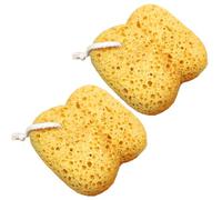 2Pcs Bath Sponge, Natural Sea Sponge, Larger Shower Sponges for Women Men, Exfoliating Deep Cleansing Body Sponge, Honeycomb Bath Sponges, Ultra-Soft for Sensitive Dry Skin (Yellow)