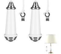 2PCS Bathroom Light Pull Cord, Bathroom Light Pull, Pull Cord Handle, Light Pull Cord, Pull Cord, Bathroom Pull Cord Handle, Ceramic Bathroom Light Pull Cord with 150 Cm Light Pull Cord Extension