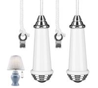 2Pcs Bathroom Light Pull Cord String Ceramic Extension Cord, 150cm