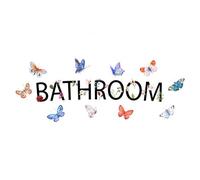 2pcs Bathroom Wall Decals Stickers Decor DIY Removable for Wash Room Door Signs Vinyl Lettering Sticker Home Decoration