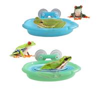 2Pcs Bathtub with Suction Cups for Frogs Habitats, Frog Dish Holder, Toad Pool, Frogs Tank Accessories, Decoration for Tree Frog Toad Tadpole, Frog Water Bowl
