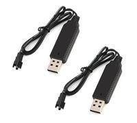 2PCS Battery Charger for Bubble Machine Gun for 3.6V 3.7V Rechargeable Battery Packs, Compatible with RC Cars, Tanks, Boats, Trucks, Trains, Toys, USB Charging Cord with LED Indicator