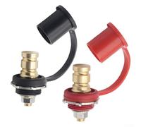2PCS Battery Charger Post Kit with Cover for 1-14 Hole, Red and Black Charging Studs Compatible with Cars Trucks Boats ATVs, PVC Brass Terminal Block