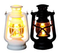 2Pcs Battery Operated Dollhouse Lights, Retro Glowing Miniature Oil Lamp, Small Creative Doll House Accessories for Dollhouse Miniatures Scene Decor, Enthusiasts & Collectors