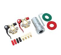 2PCS Battery Terminal Connector Quick Release for SAE JIS Type A Post, Heavy - Duty 4 - Way Positive Negative Clamp with Cleaning Brush & Hex Wrench, for Cars Trucks