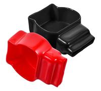 2pcs Battery Terminal Cover Caps for Car and Motorcycle PVC Insulators | Flexible, Pressure Resistant Design, Helps Prevent Short Circuits, Chic Look, Suitable for Cable and Battery Terminal Use