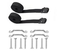 2Pcs Battery Tie Down Strap Battery Box Hold Down Straps Kit with Stainless Steel Cam Buckle Stainless Steel Bracket and SS Screws for RV Battery Fuel Tank Boats Luggage Belt