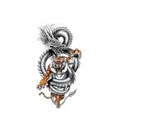 2pcs Battle Of Dragon And Tiger, Temporary Tattoo Sticker, Long-lasting And Waterproof, Realistic Fake Tattoos For Man And Women.