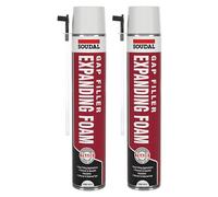 2PCS Bazaarist Soudal Hand-Held Expanding Foam 750ml - Self-Expanding Polyurethane (PU) Gap Filler, Thermal & Acoustic Insulation, Interior & Exterior Use, Sandable & Paintable