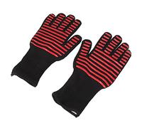 2PCS BBQ Fire Gloves Flame Retardant High Temperature Resistant Microwave Oven Gloves for Industrial Use Aramid Material Silicone Grip Washable Heatproof Gloves