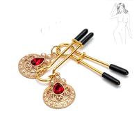2pcs BDSM Nipple Clamps Adult Toys, Nipple Toys Nipple Clips Women Sex Toys with Jewelry, Adjustable Breast Clamps Female Sex Toys