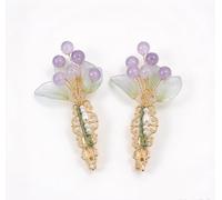 2PCS Bead Leaf Hair Clips Wedding Barrettes Vintage Chinese Hanfu Hairpins | Traditional Chinese Alligator Hair Clips, Women Wedding Leaf Bead Hair Barrette, Chinese Traditional Headpiece Hairstyles