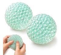 2Pcs Bead Squishy, Squishy Set, Squeaky Squeeze Balls with Glass Beads, Compact Size for Easy Storage