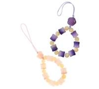 2pcs Beaded Phone Wrist Strap with Butterfly Flower Bodhi Root Chain | Lightweight Hands Free Carry, Key Organization for Handbags and Keyrings, Travel and Campus Use