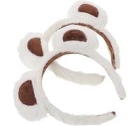 2pcs Bear Ear Headband Kawaii Plush Halloween, Made of Durable Fabric -Color:White -Versatile functionality: use as makeup hair hoop - for Wig Making and Cosplay Styling & Halloween Costume and...