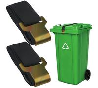 2Pcs Bear Proof Trash Can Lid Lock, Trash Can Locks for Animals, Adjustable Garbage Can Lock for Animals, Trash Can Lock Garbage Can Strap to Prevent Bear Raccoon Dog Tipping Over Trash Bin (Black)