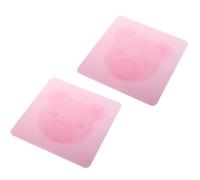 2pcs Bear Silicone Bowl Lids Pink Stretch Seal Covers