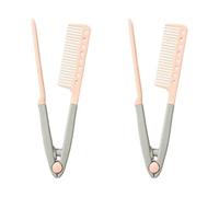 2pcs Beard Straightener For Men, 2pcs Professional Hair Straightening Comb, Heat-resistant V Type Flat, Cutting Comb Iron Hairdressing Care Styling Tool Wet Dry, Suitable For Afro Hair
