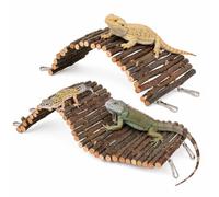 2Pcs Bearded Dragon Accessories, Bendable Ladder for Reptile Enclosures, Modular Climbing Structures with Textured Surface, Apple Wood Branches, Modular Climbing Structures for Enclosures