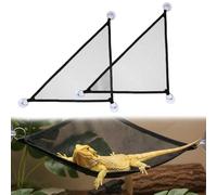 2Pcs Bearded Dragon Hammock, Breathable Mesh Reptile Hammock Lizard Tank Accessories, Triangle Geckos Hammocks for Bearded Dragons, Snakes, and Axolotls, Perfect Beard Dragon Tank Accessories