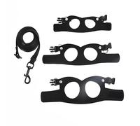 2pcs Bearded Dragon Harness and Leash Adjustable, Soft Leather Reptile Lizard Leash for Amphibians and Other Small Pet Animals(black)