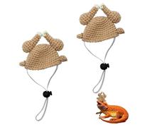 2Pcs Bearded Dragon Hat Festive Bearded Dragon Outfits Costume Small Pet Turkey Hats with Adjustable Strap Costume Outfit Clothes Accessories for Pet Enrichment and Photo Opportunities
