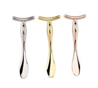 2pcs Beauty Scoop Eye Massage Stick Zinc Alloy Golden | Mini Design, Portable Tool for Ladies, Unique Shape, Take Cream without Pollution, Reduce Eye Edema