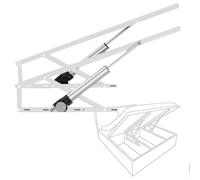 2PCS Bed Lift Mechanism, 1322 lbs Load Capacity, Heavy Duty Lifting Gas Spring Set with Remote Control, for Storage Box Bed Sofa, Space Saving DIY Project White-110cm