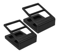2pcs Bedside Remote Holder for Tv and Ac Remotes, Black | Synthetic Resin, Matte Finish, Stable Base with Two Slots, Minimalist Tabletop Organizer for Desks and Nightstands