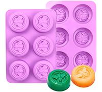 2Pcs Bee Silicone Molds Round Honeybee Silicone Mold for Making Homemade Soap, Lotion Bar, Jello, Bath Bomb, Beeswax Candle, Resin, and Baking Muffin Cake Dessert