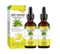 2PCS Bee Venom Castor Oil Belly Glow Serum, Bee Venom Oil, Bee Venom Drops, Bee Venom Belly Button Drops, Fast-Toning Slimming Oil for Skin Renewal | Vegan Body Contouring & Navel Care 60ML