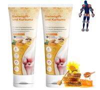 2PCS Bee Venom & Turmeric Joint P-ain Relief Cream, Bee Venom Cream for Arth-ritis, Advanced B-ee Ve-nom Massage Gel, Ideal for Hand, Feet, Back & Neck, Vegan Bee Venom Skin Treatment Creams, 85g × 2