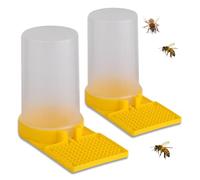 2PCS Bee Water Feeder, 2.76x5.2in Plastic Beehive Drinking Bowl Lightweight Beekeeping Honey Beehive Entrance Feeder for Bee Keeping Equipment