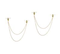 2pcs Bee with Hanging Chain Brooch Pin Vintage Animal Lapel Pin for Sweaters Coats and Suits Birthdays Festivals and Special Occasions