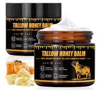 2PCS Beef Tallow and Honey Balm, Natural Tallow Face Cream & Moisturizer, Organic Grass-Fed Whipped Tallow Balm with Raw Honey, Deep Hydration & Nourishment for Sensitive Dry Skin Repair