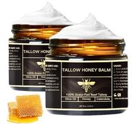 2PCS Beef Tallow Skin Care - Tallow Cream for Face & Body - Organic Grass-Fed Beef Tallow & Honey Balm, Deeply Nourishing Face Cream for Dry Skin, Beef Tallow Moisturiser for Women & Men