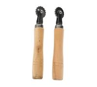 2pcs Beehive Wire Embedder Tool for Hive Frames, Portable Beekeeping | Stainless Steel and Plastic Build, Wooden Stick on Moving Gear, Easy Use for Beginners and Apiary Setup