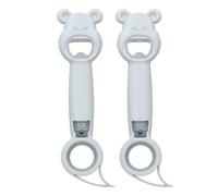 2PCS Beer Bottle Opener, Cute Shaped Wine Beer Soda Glass Cap Opener Jar Opener Manual Can Opener for Bartender Bottle Openers(Grey)