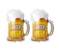 2Pcs Beer Cup Cheers Party Foil Balloons,21 * 28inch Cheers Foil Balloons Mylar Balloon Carnival Party Supplies for World Cup Euro 2024 Football Birthday Sports Events Football Game Party Decoration