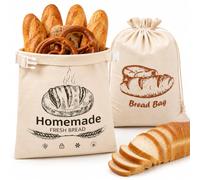 2pcs Beeswax Bread Bag, Bread Bag, Bees Wax Breads Bags, Reusable Food Storage Solution, Versatile Kitchen Organiser for Keep Fresh, Freezer Safe, 43x32cm and 40x30cm Sizes