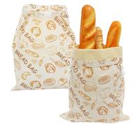 2Pcs Beeswax Bread Bag for Sourdough, 30x40cm Reusable Homemade Waxed Bread Bag Food Storage Snack Bags Container Baking Supplies for Bakery Essentials & Keep Food Fresh (Buckle)