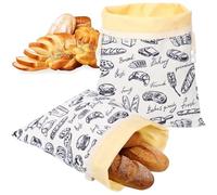2PCS Beeswax Bread Bags 17×13 Inch Reusable Sourdough Bread Bag with Buckle