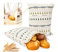 2Pcs Beeswax Bread Bags,44x34cm Bread Bags with L Shaped Zipper,Reusable Beeswax Sourdough Bag,Waxed Food Containers with Handle for Homemade Breads Kitchen Baking Supplies